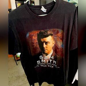 Sam Smith 2015 tour/concert black t shirt Sz: L